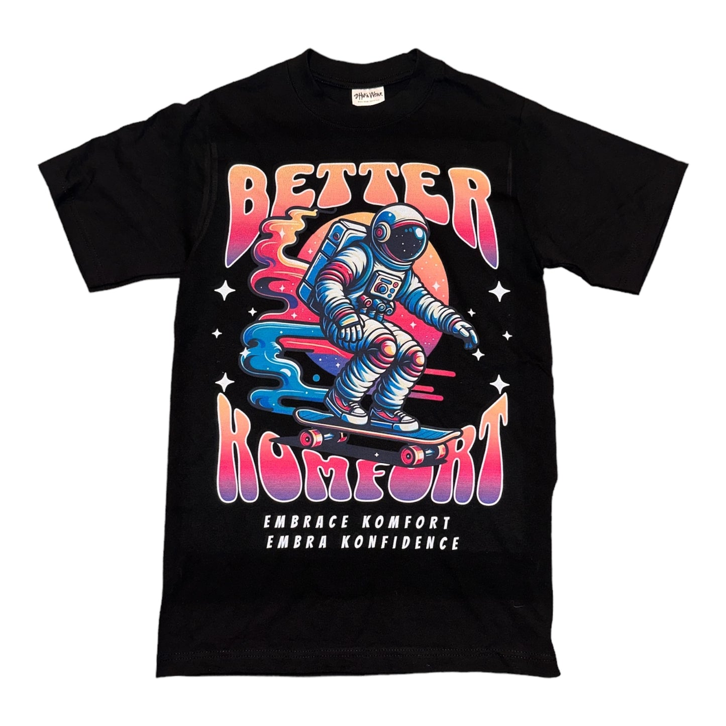 Astronaut Skating Graphic T-shirt - Black