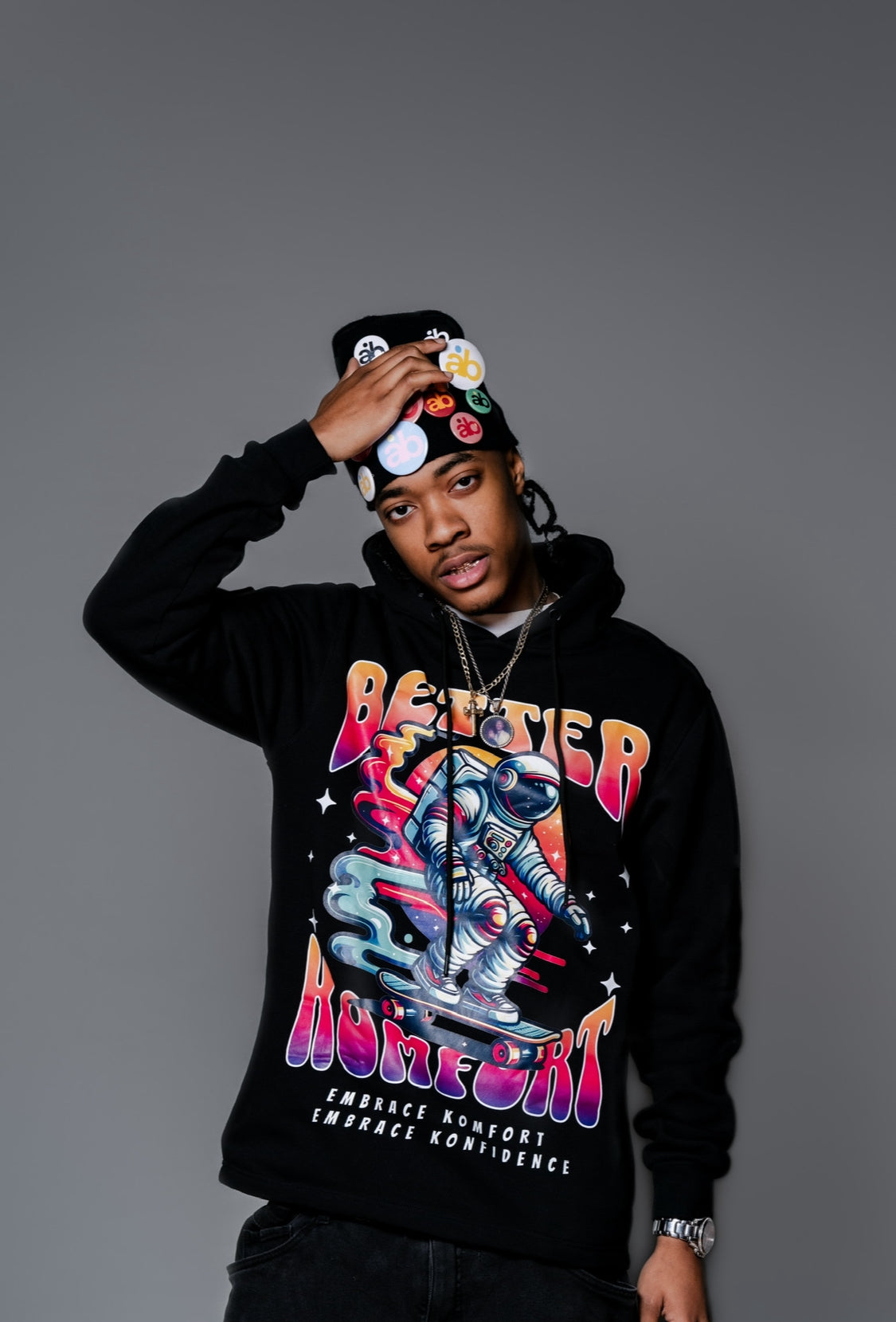 Astronaut Skating - Hoodie - Black