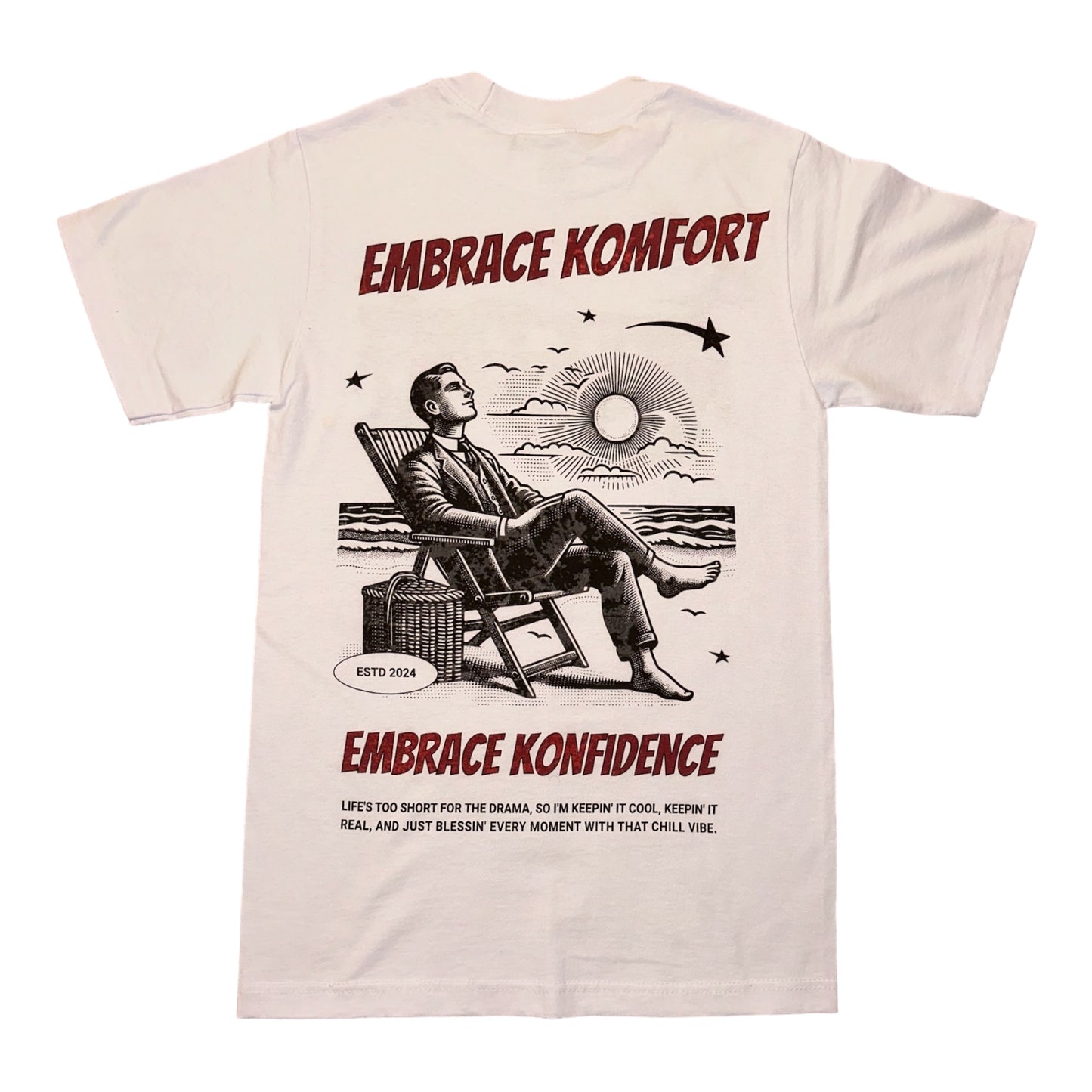 Beach Lounging Graphic T-shirt - White