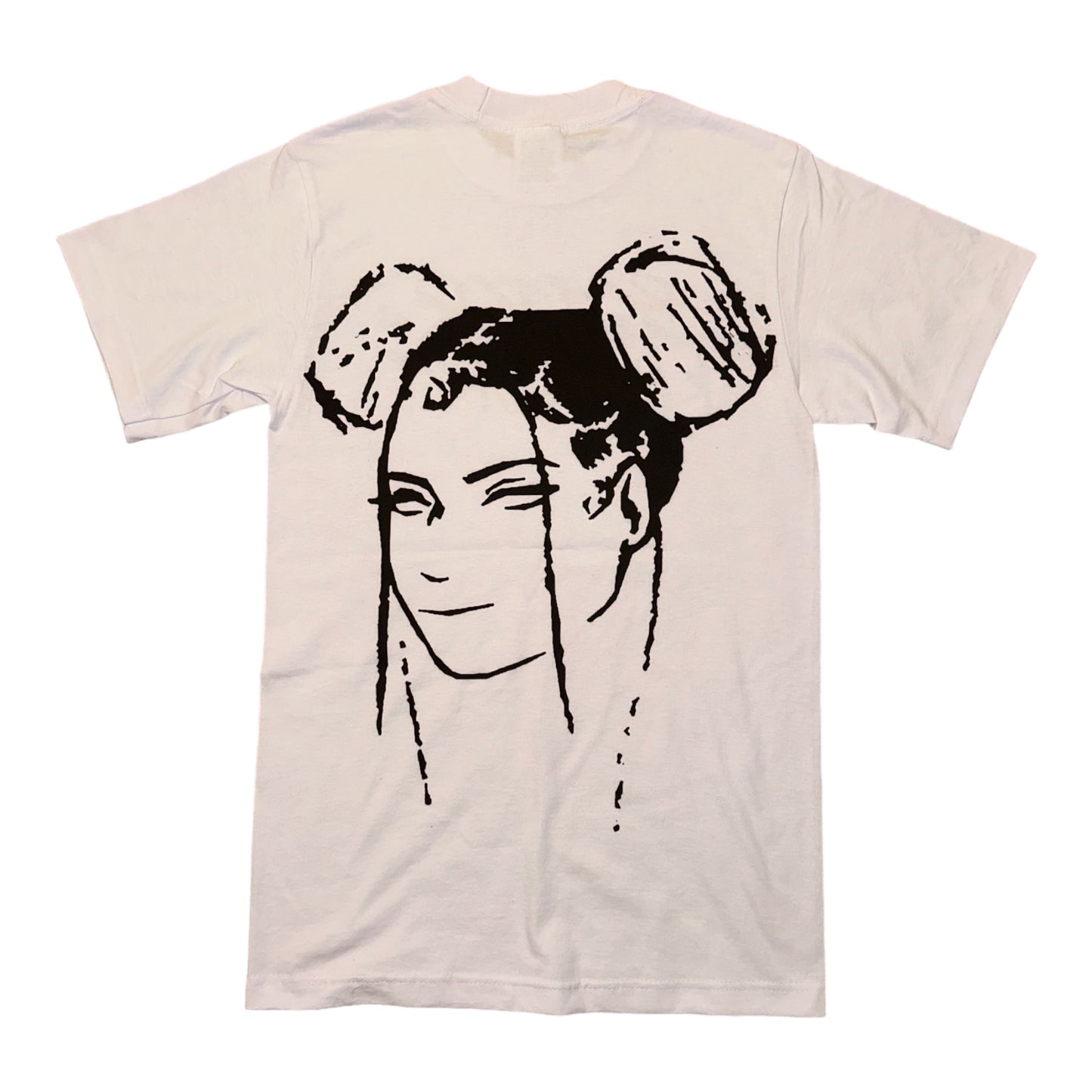 Hand Drawn Girl Graphic T-shirt - White